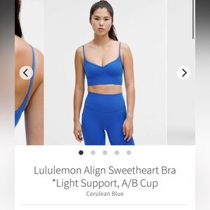 lululemon athletica Align Sweetheart Bra in Bright Blue